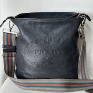 Prada Secchiello Vitello Phenix Nero Bucket Shoulder Bag NWOT